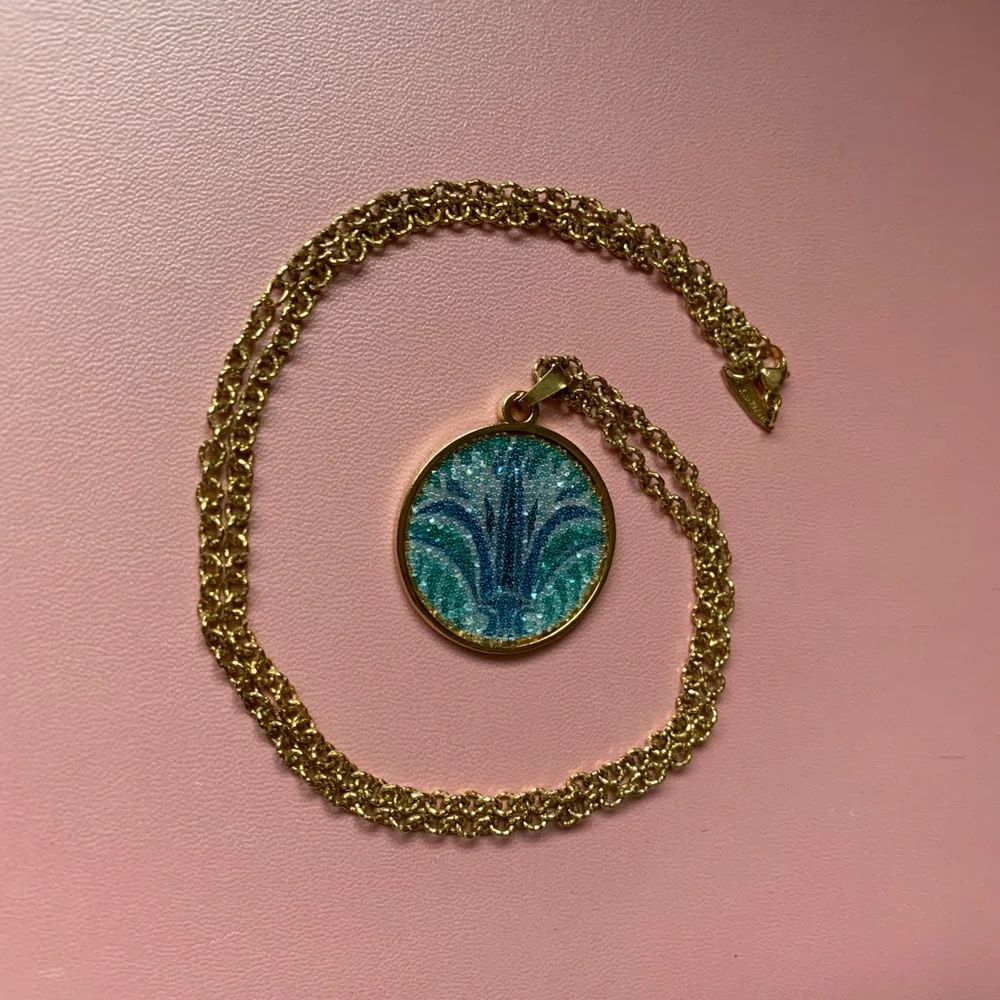 Alex and Ani Blue Lotus Necklace | 14k Gold/Sterling Silver | Swarovski Crystal - Picture 4 of 8